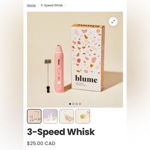 Blume Pink 3-Speed Milk Frother- Excellent Condition!